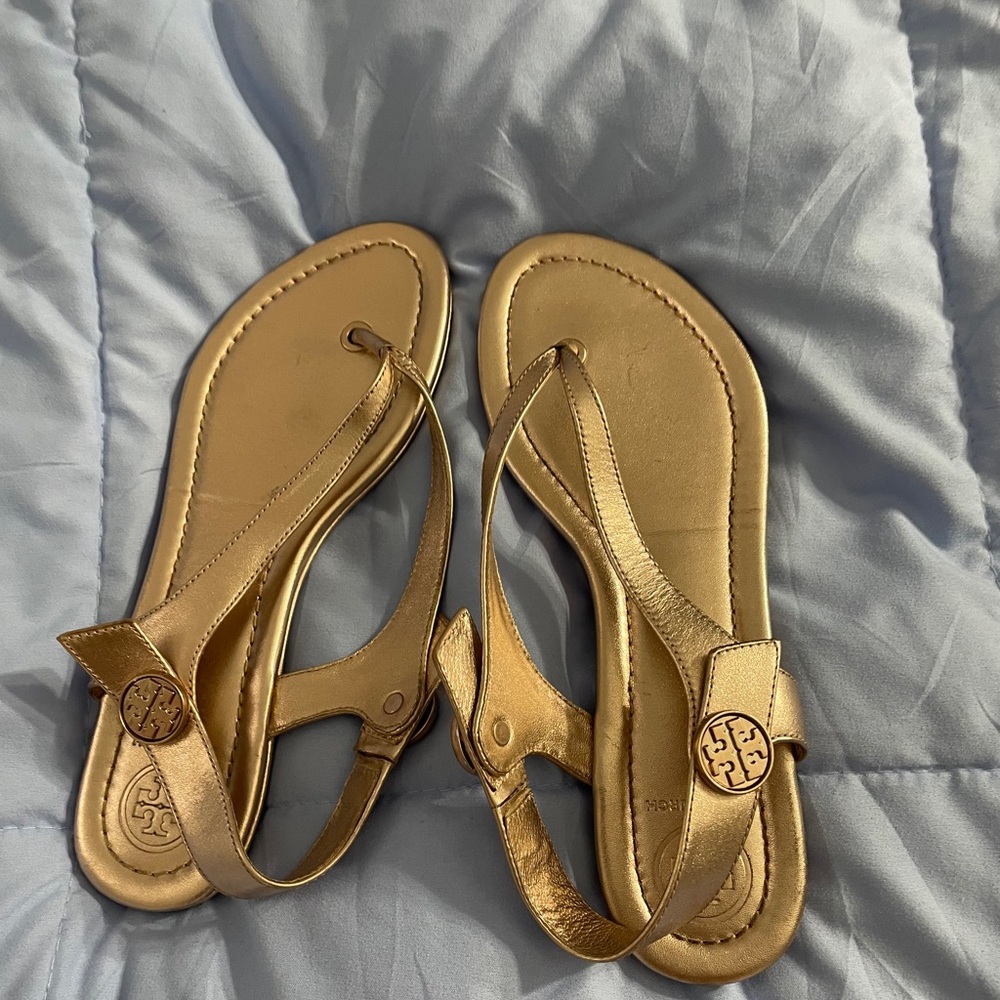 Tory Burch rose gold sandals 6.5 euc